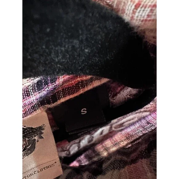 Harley Davidson Pink Plaid Button Down Shirt Size Smalll - Picture 3 of 5